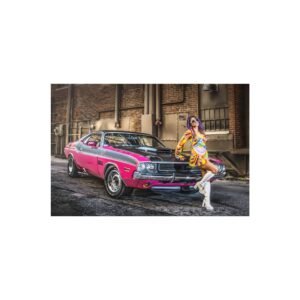 1970 Dodge Challenger T/A 340 Six Pack Panther Pink Muscle Car Wall Art Poster 24x36in Gift